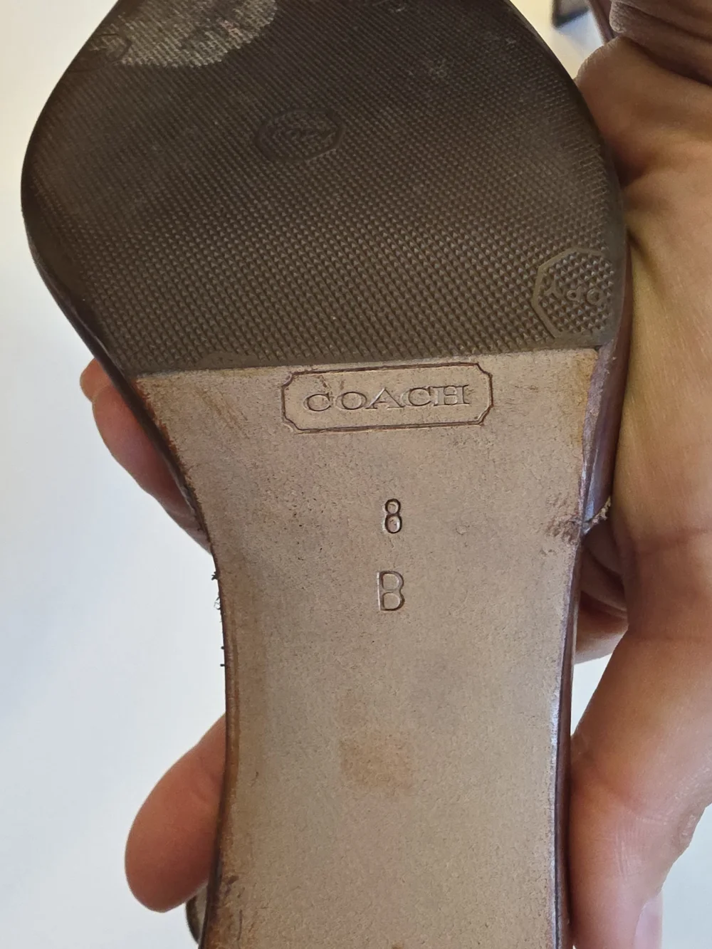 Coach Brown Leather T-Strap Pointed Heels - Picture 4 of 6